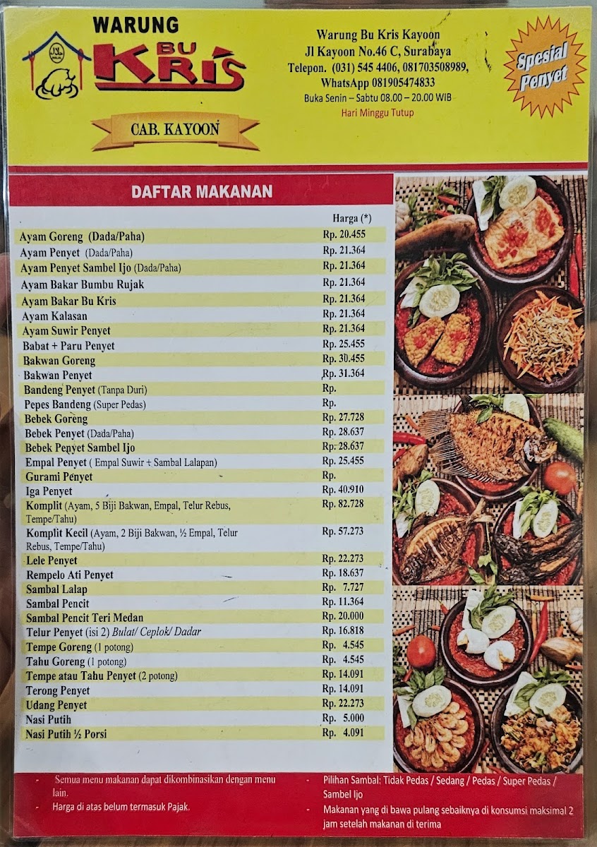 Warung Bu Kris - Kayon Menu - Image 2