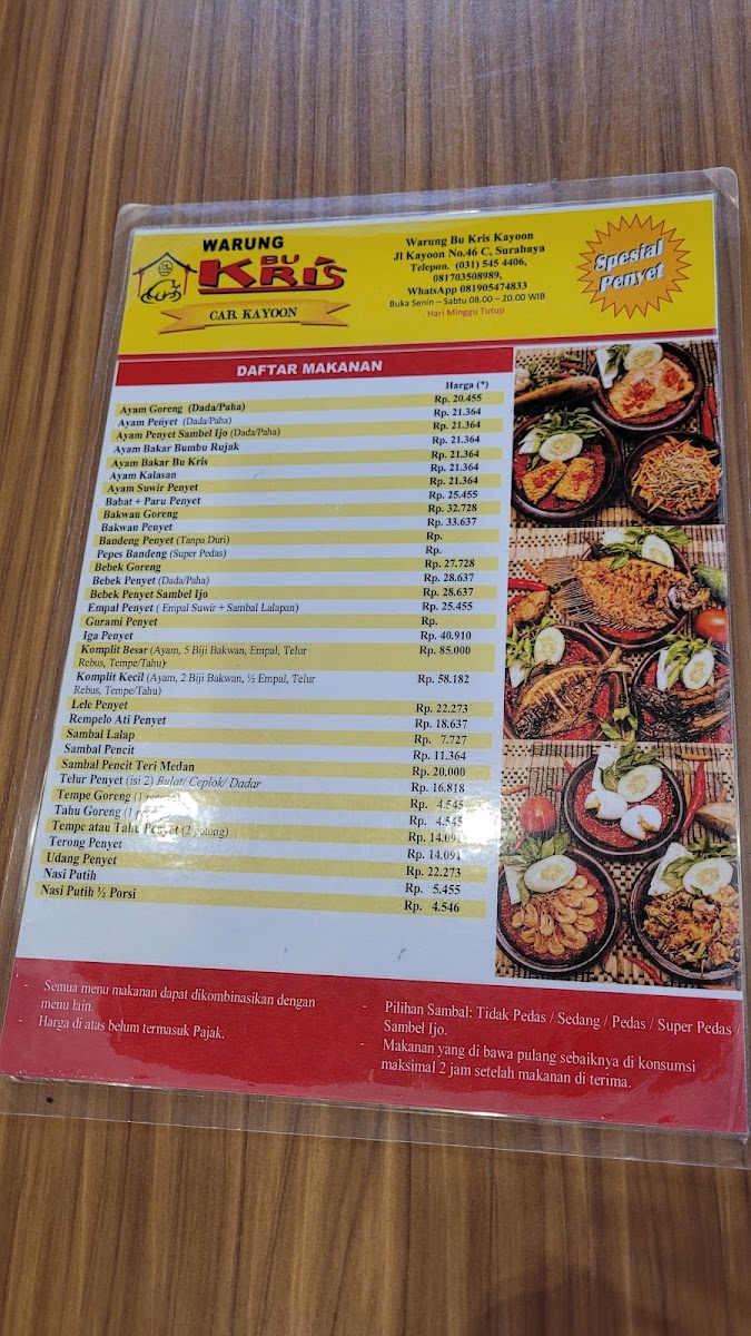 Warung Bu Kris - Kayon Menu - Image 3